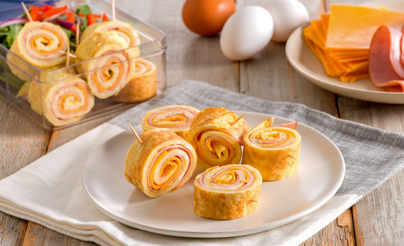 Ham Cheese Omelette Roll Ups Recipe Get Cracking