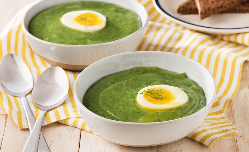 palak soup with egg
