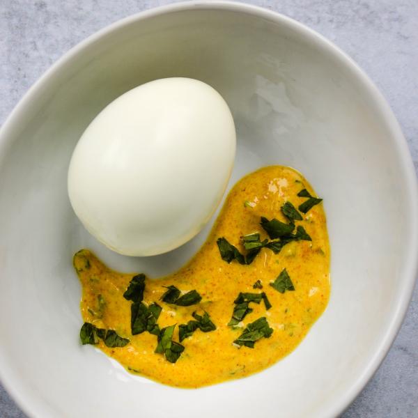 Salt and Pepita Hard Boiled Egg Snack