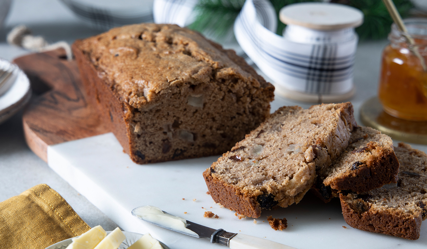 Spiced Pear and Rum Raisin Loaf - Eggs.ca