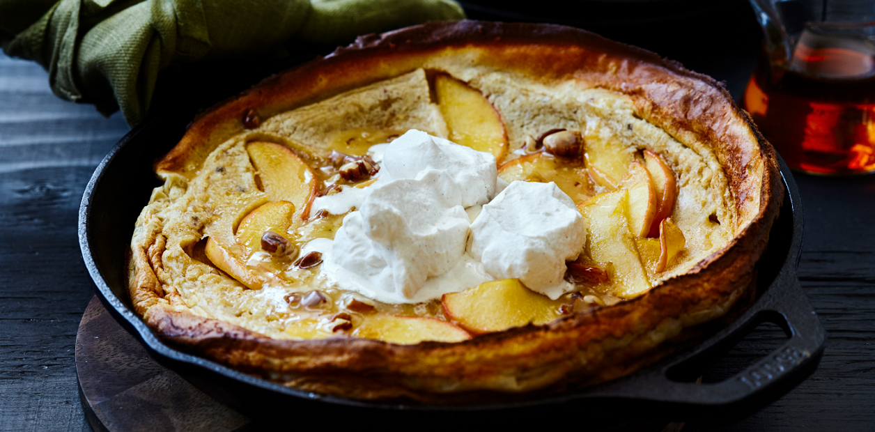 Dutch Baby Pancake with Cinnamon Whipped Cream - Eggs.ca