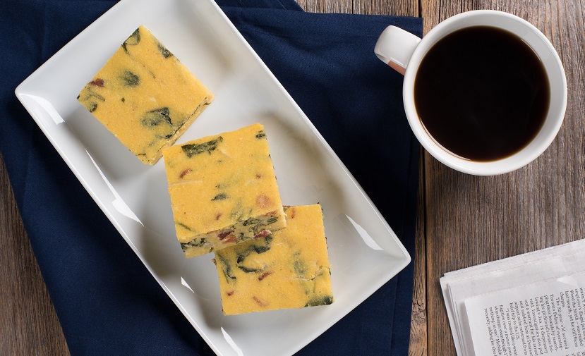 Baked Bacon and Kale Polenta Squares CMS