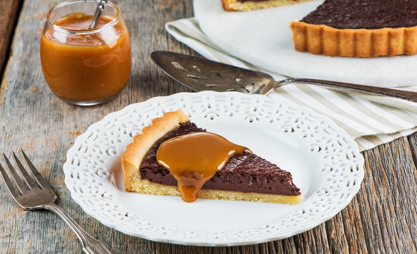 Chocolate Tart with Salted Caramel Sauce - Eggs.ca