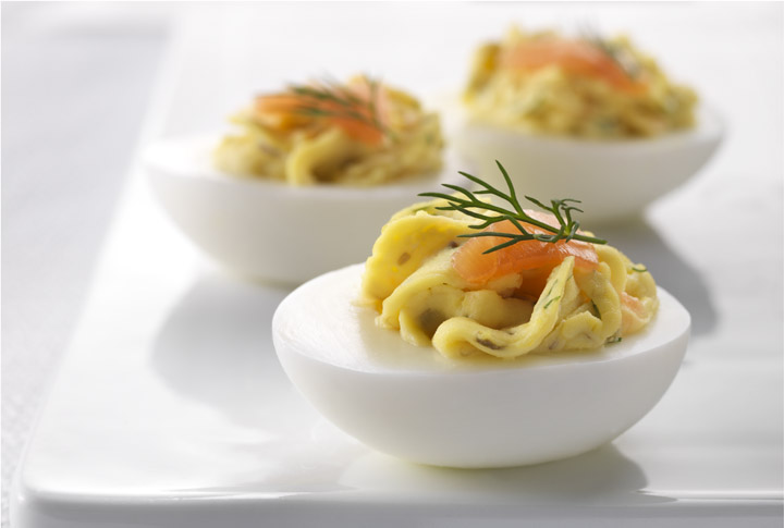 Smoked Salmon Devilled Eggs - Eggs.ca