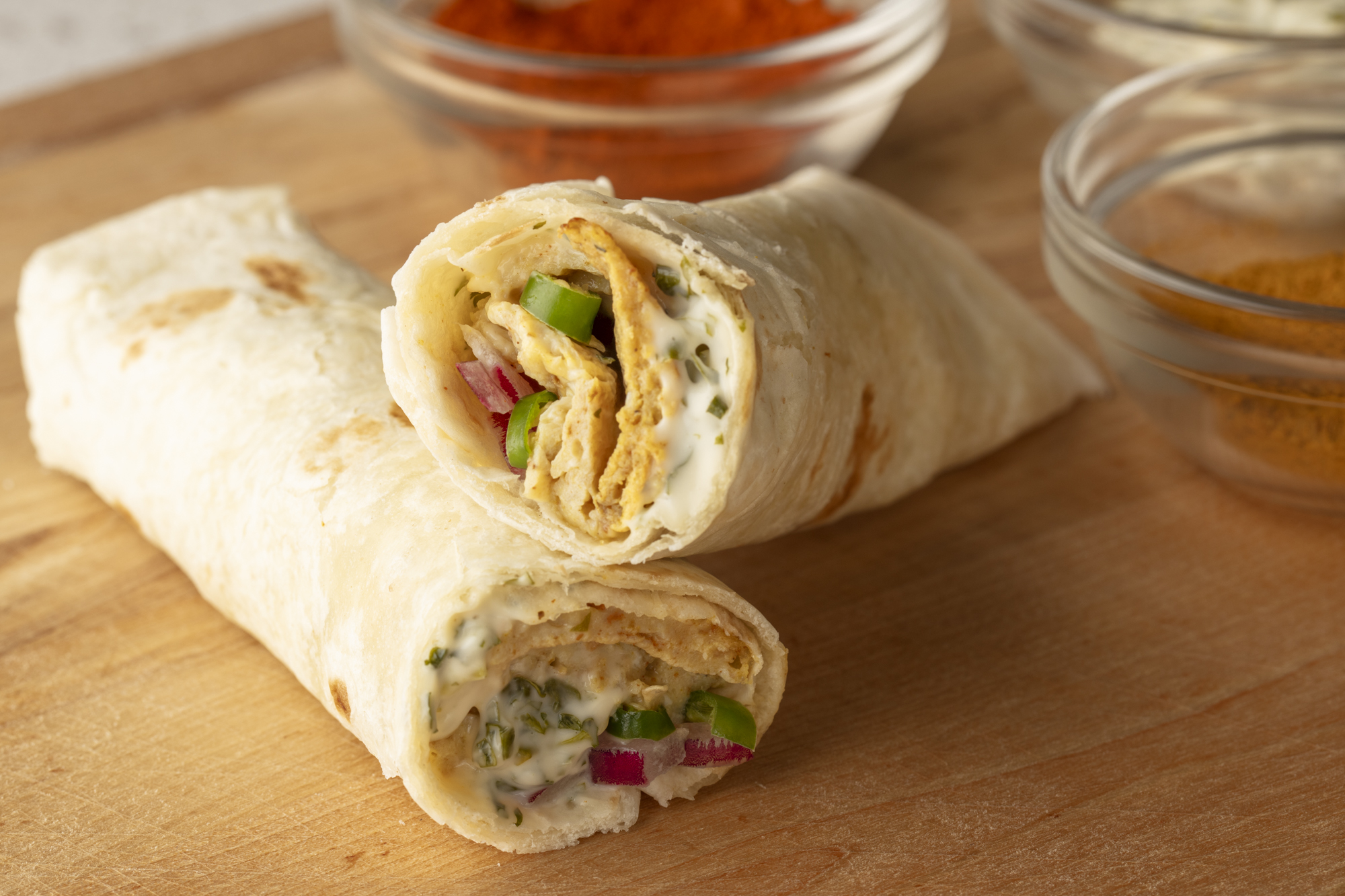 Egg Tortilla Roll With Coriander Mint Mayo - Eggs.ca