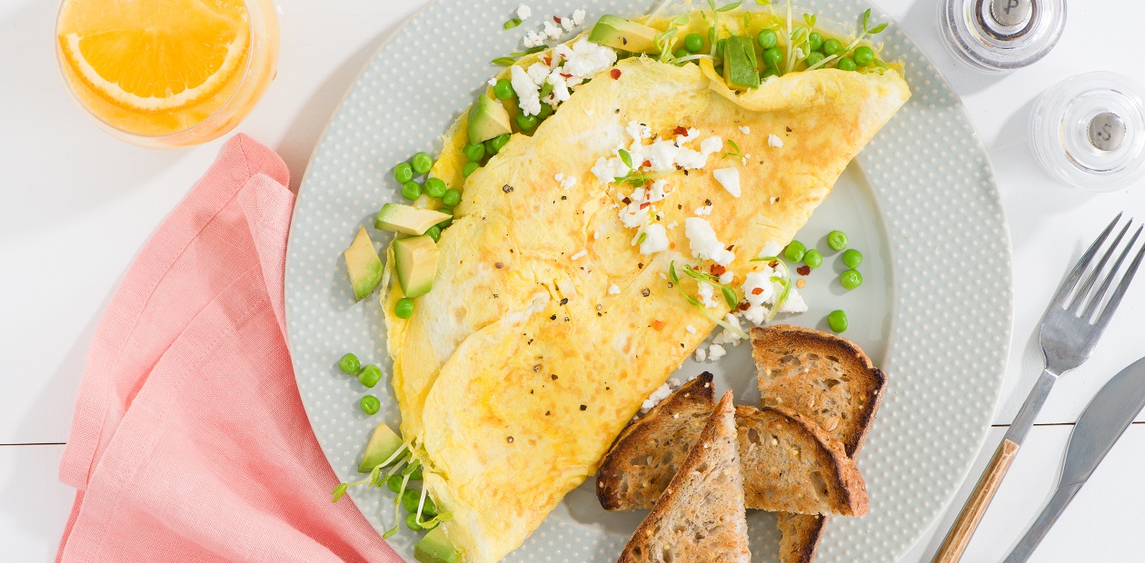 Feta and Pea Shoot Omelette CMS