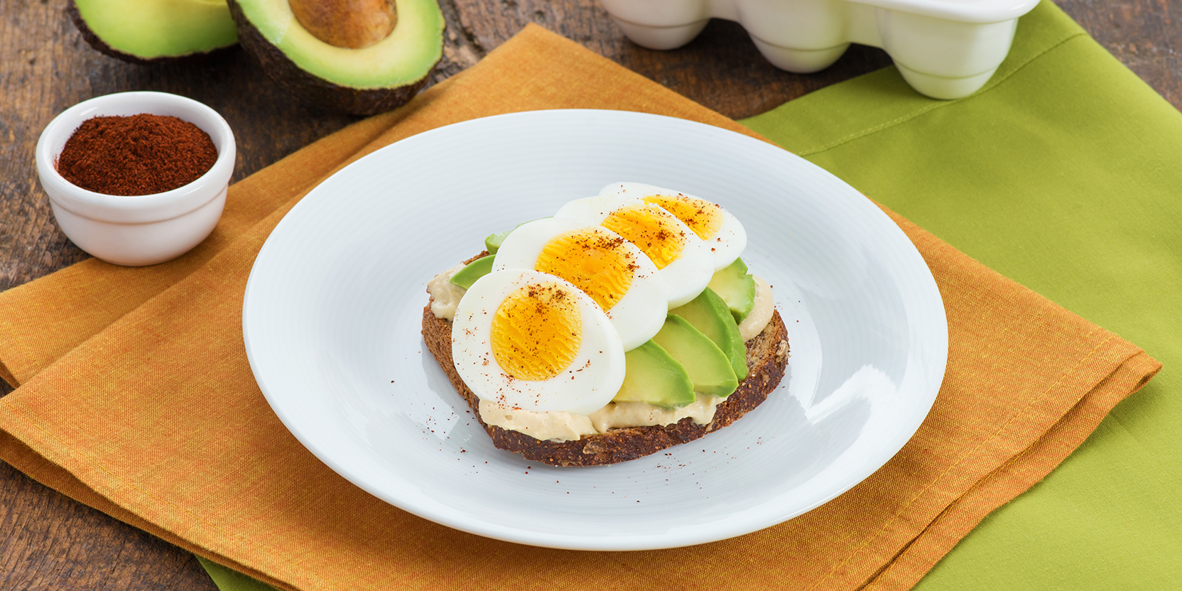 Open-Faced Egg Sandwich with Hummus and Avocado - Eggs.ca
