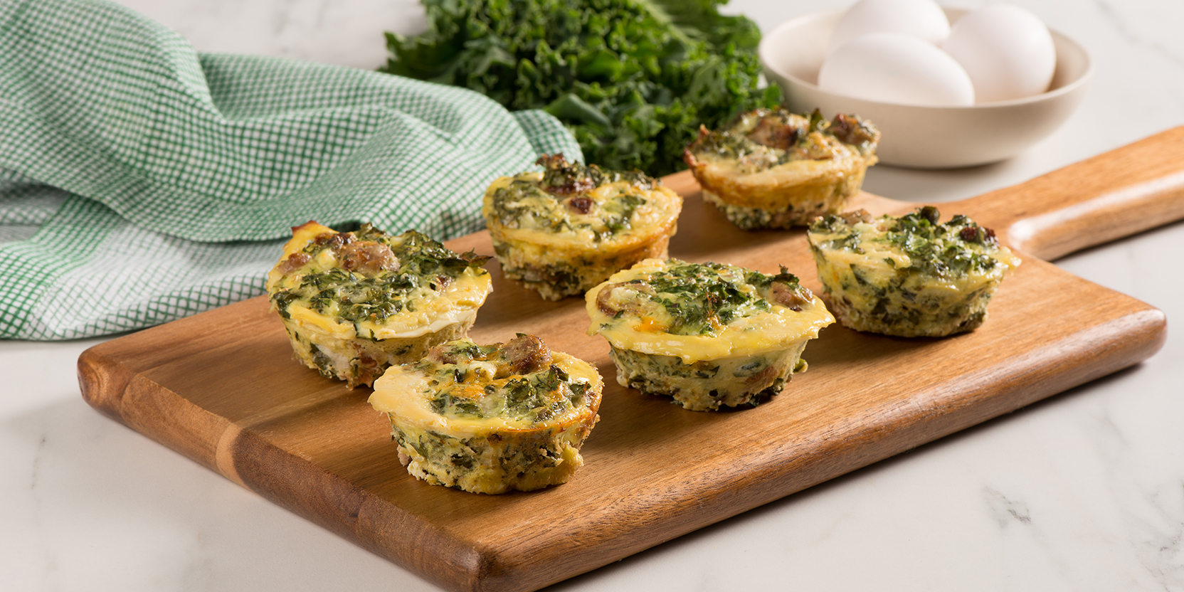 Kale and Sausage Frittata Cups - Eggs.ca