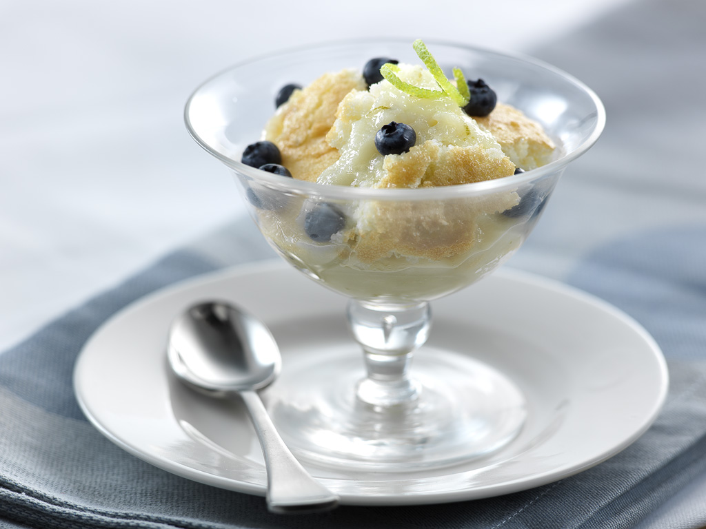 Lime Pudding Cake and Berries - Eggs.ca