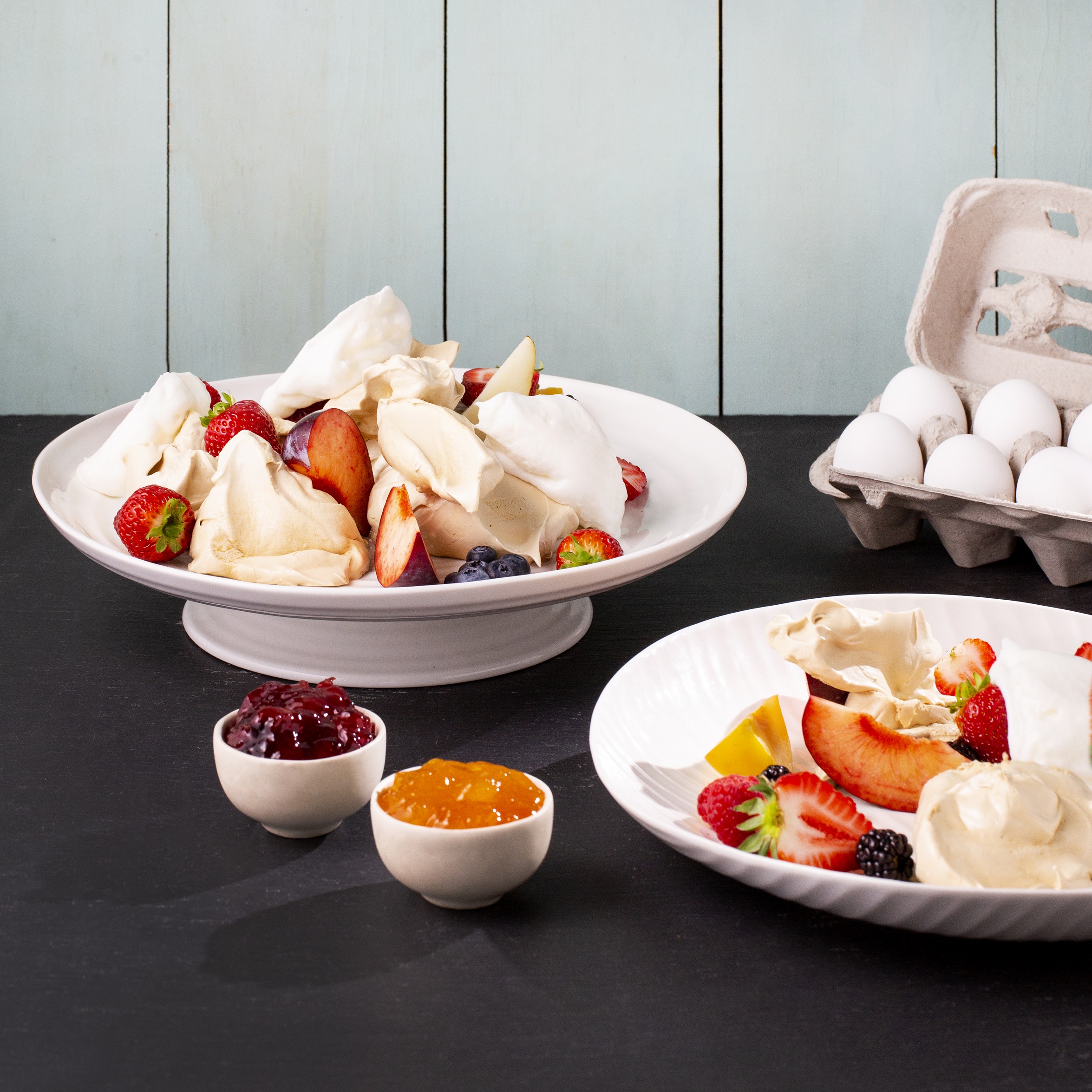 Brown Sugar Meringues with Fruit - Eggs.ca