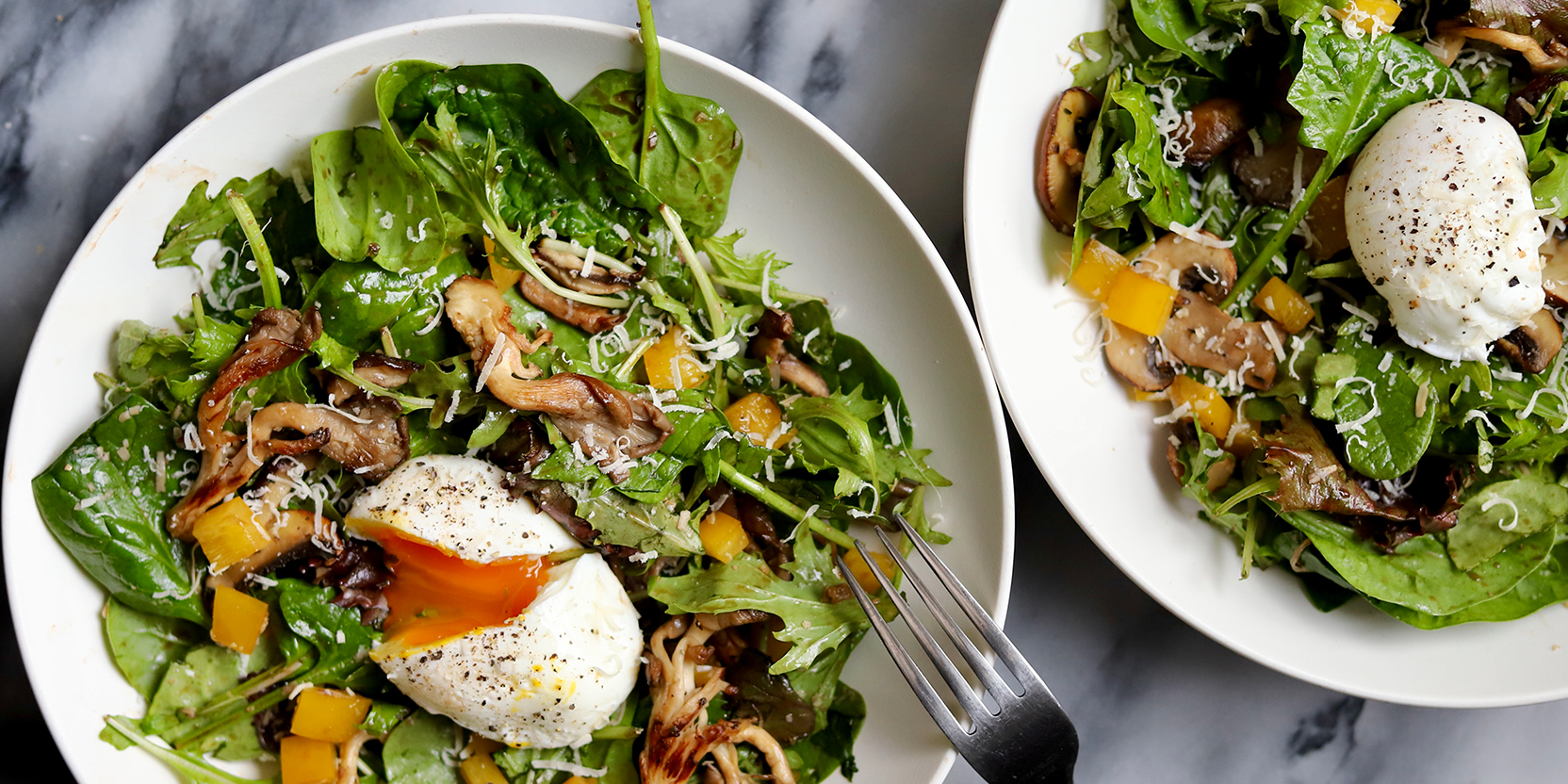 Wild Mushroom Salad with Poached Egg - Eggs.ca