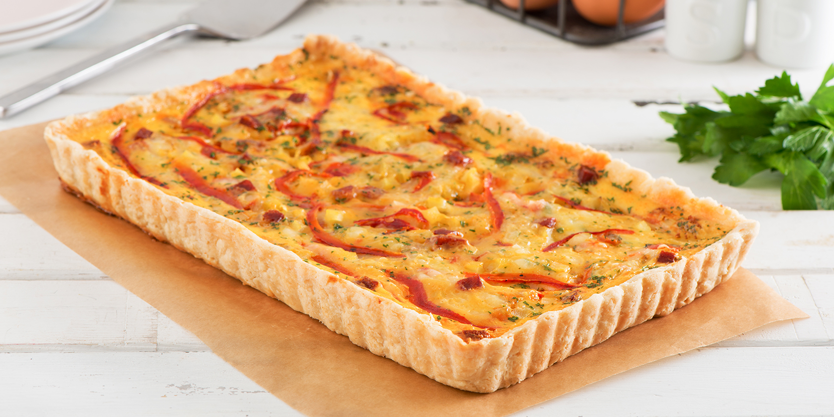 Potato and Chorizo Quiche - Eggs.ca