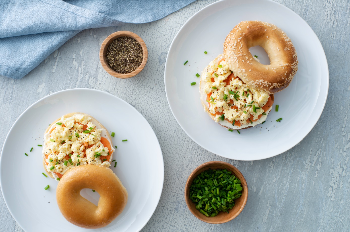 Scrambled Egg and Smoked Salmon Breakfast Bagel - Eggs.ca