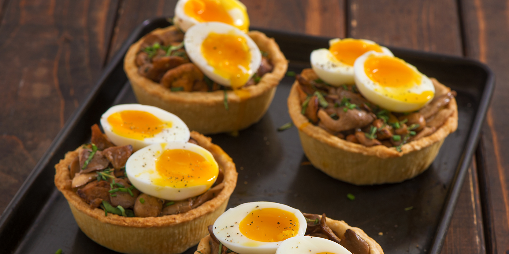 Mushroom Tartlets with Soft Boiled Eggs - Eggs.ca