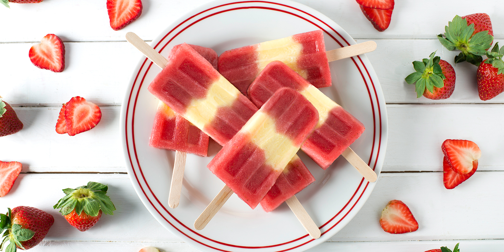 Strawberries and Cream Canada Day Pops - Eggs.ca