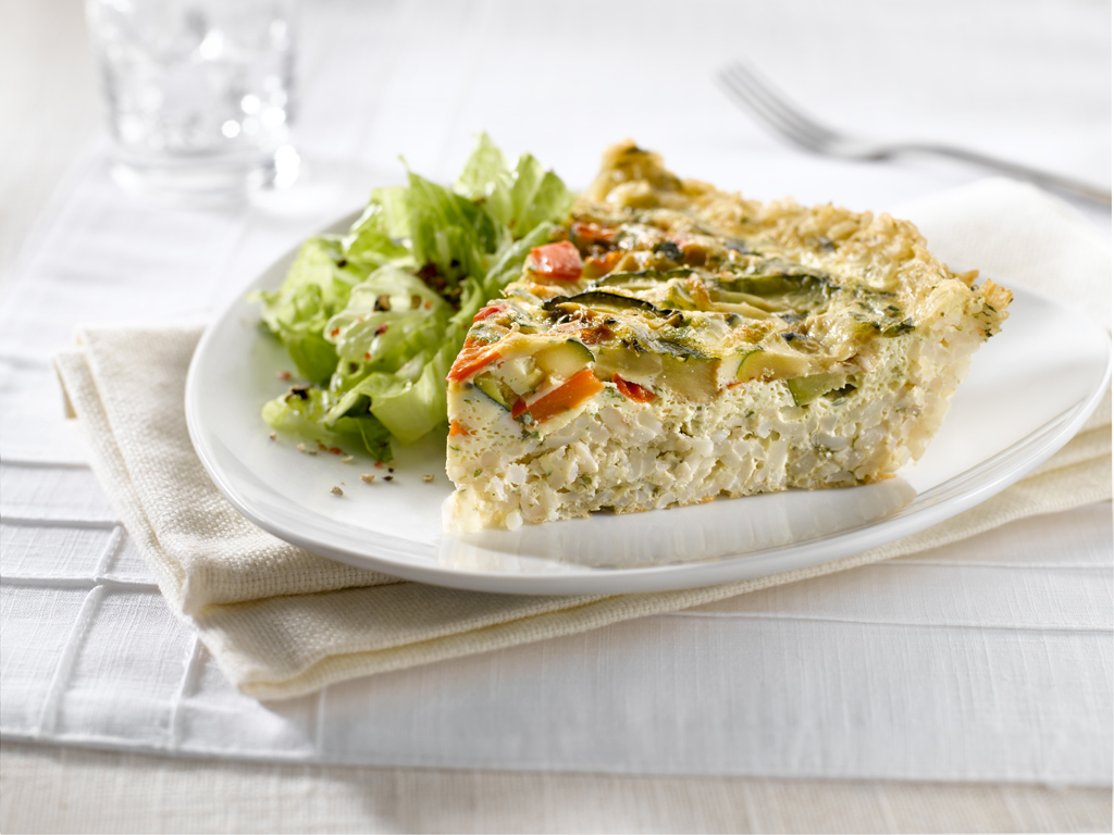 Veggie Egg and Rice Pie - Eggs.ca