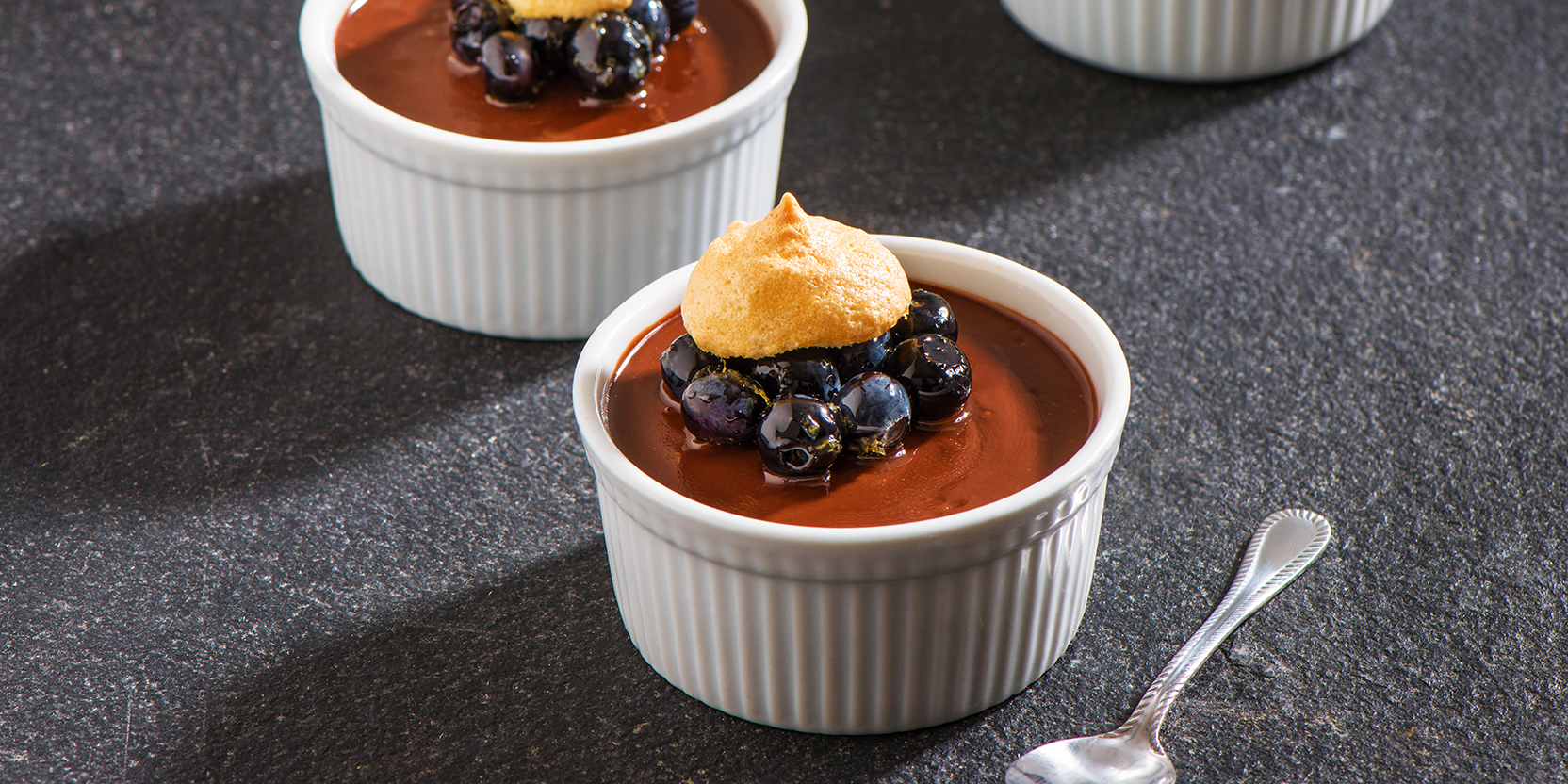 Velvety Crème au Chocolat and Blueberries - Eggs.ca